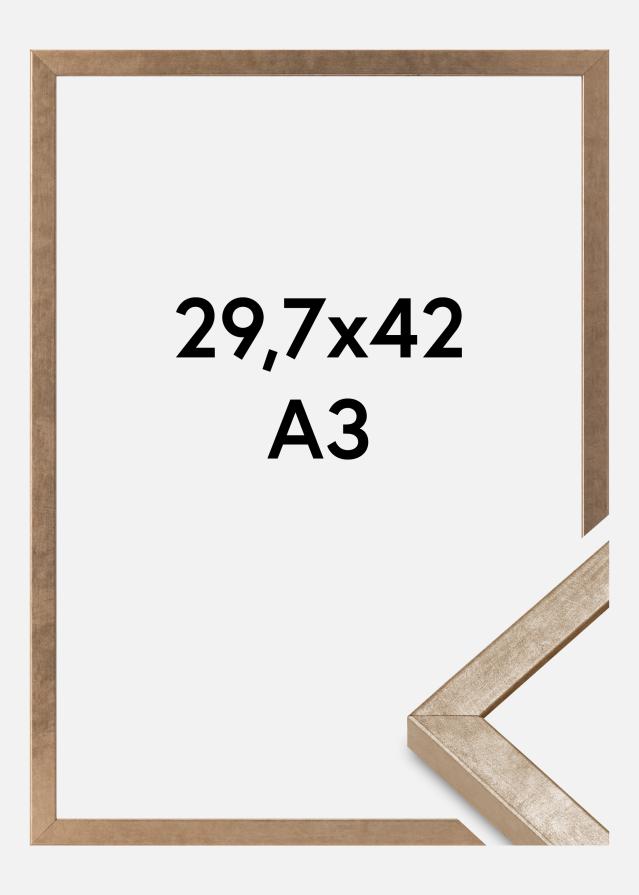 Moldura Ares Vidro acrílico Latão 29,7x42 cm (A3)