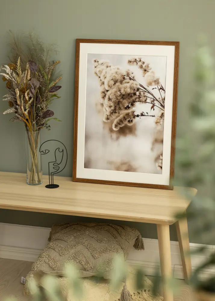 Moldura Stilren Warm Brown 42x59,4 cm (A2) - Passe-partout Branco 25x38 cm