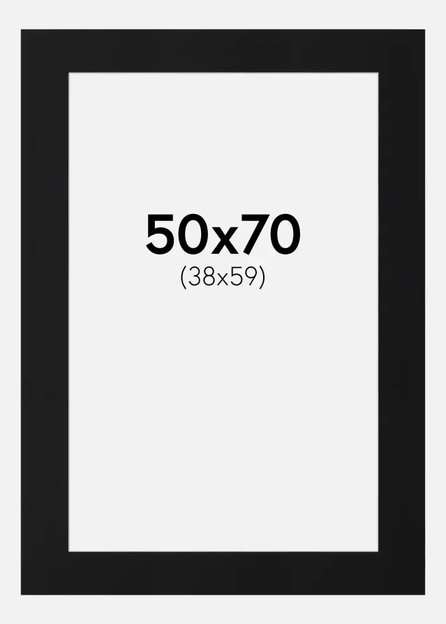 Passe-partout Preto Padrão (Bordo interior branco) 50x70 cm (38x59)