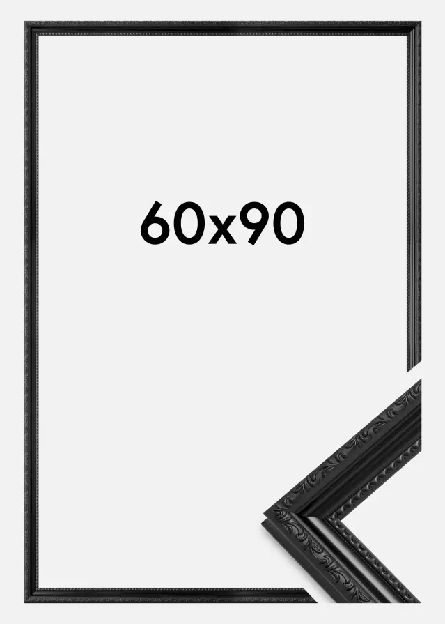 Moldura Abisko Vidro acrílico Preto 60x90 cm