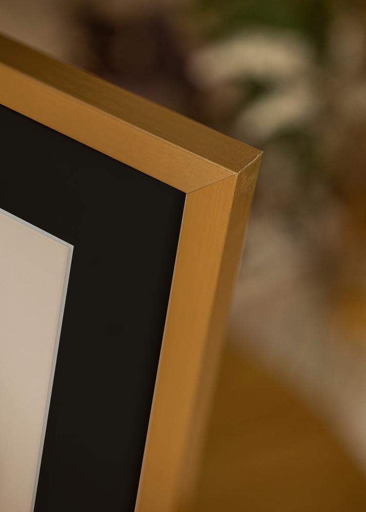 Moldura Selection Dourado 30x40 cm - Passe-partout Preto 21x29,7 cm (A4)