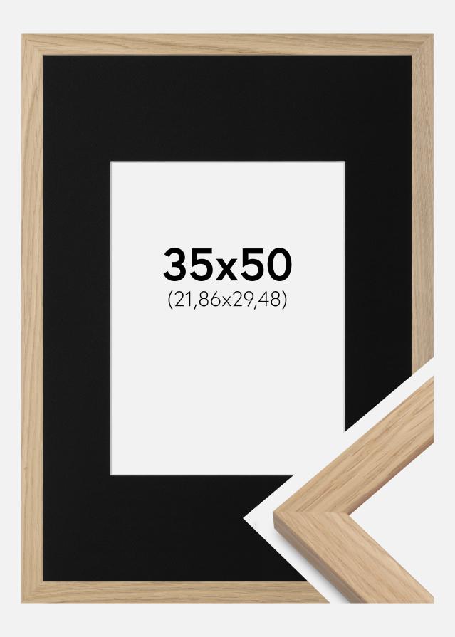 Moldura Oak Wood 35x50 cm - Passe-partout Preto 9x12 inches