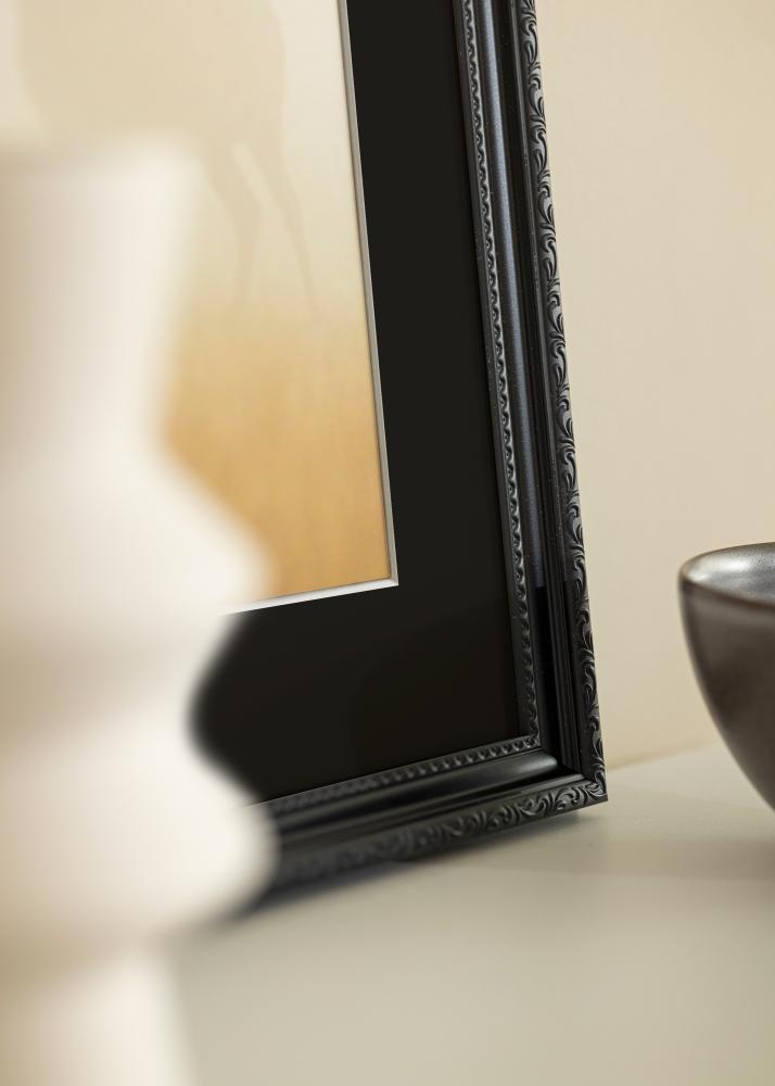 Moldura Abisko Preto 40x50 cm - Passe-partout Preto 27x35 cm