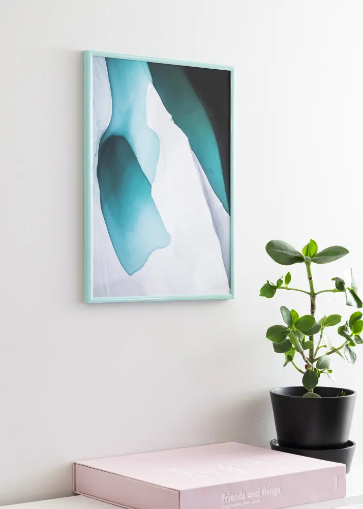 Moldura New Lifestyle Turquesa 40x50 cm - Passe-partout Preto 29,7x42 cm (A3)