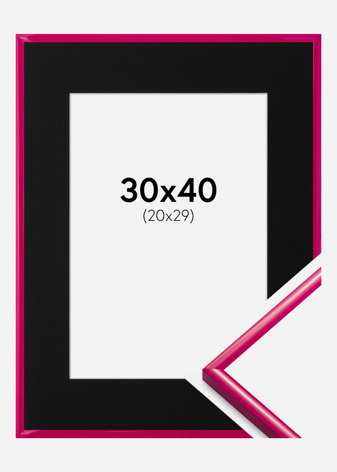 Product Image for Moldura New Lifestyle Rosa-escuro 30x40 cm - Passe-partout Preto 21x30 cm