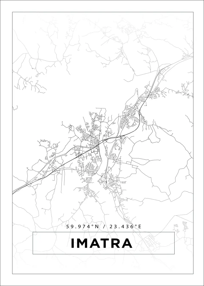 Mapa - Imatra - Cartaz Branco