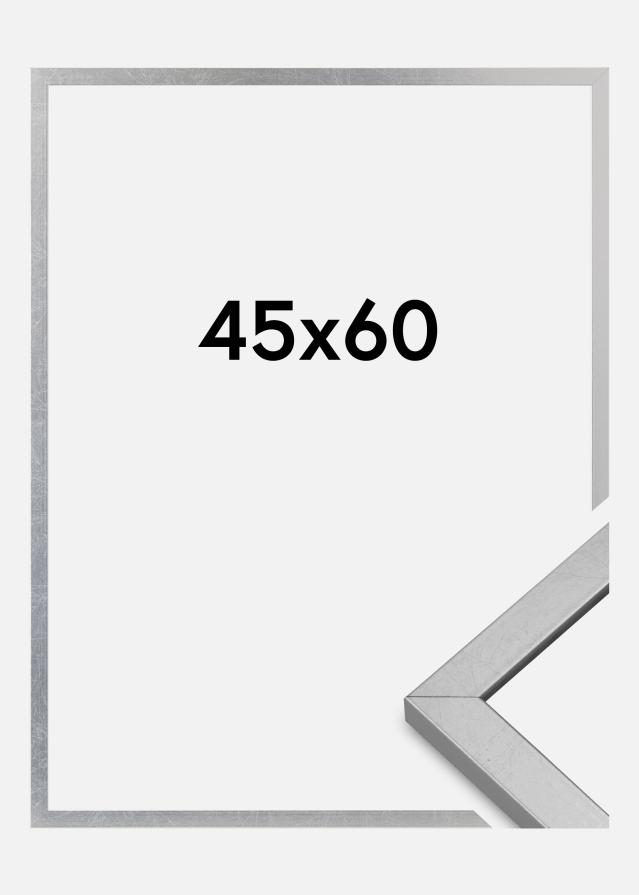 Moldura Minerva Vidro acrílico Prateado 45x60 cm