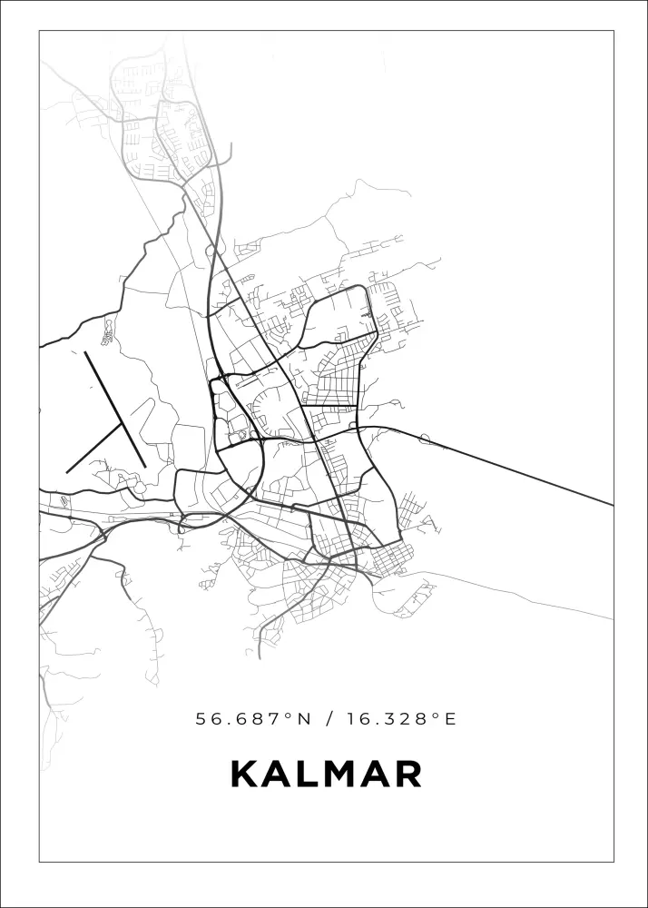 Mapa - Kalmar - Cartaz Branco