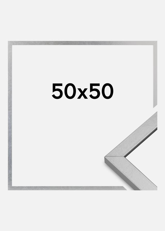 Moldura Minerva Vidro acrílico Prateado 50x50 cm