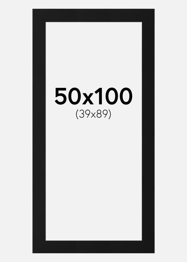 Passe-partout Preto Padrão (Bordo interior branco) 50x100 cm (39x89)