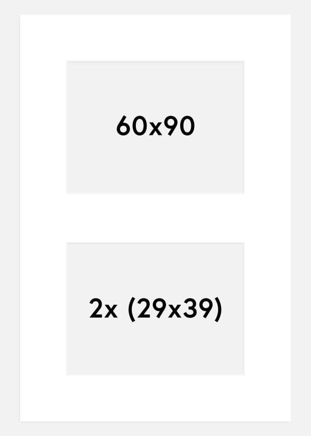 Passe-partout Branco 60x90 cm - Passe-partout p/ conjunto de 2 fotos (29x39 cm)