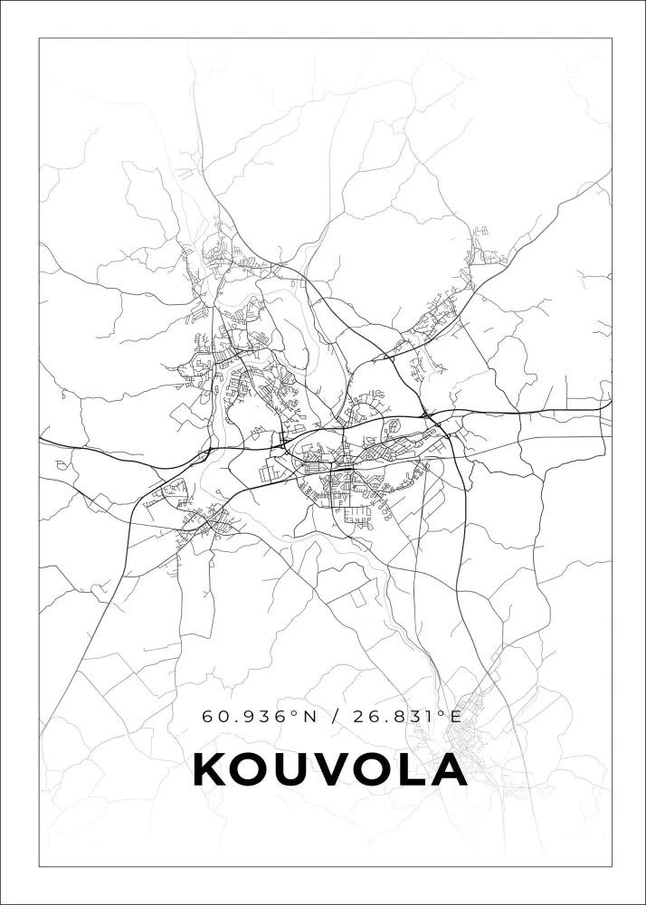 Mapa - Kouvola - Cartaz Branco
