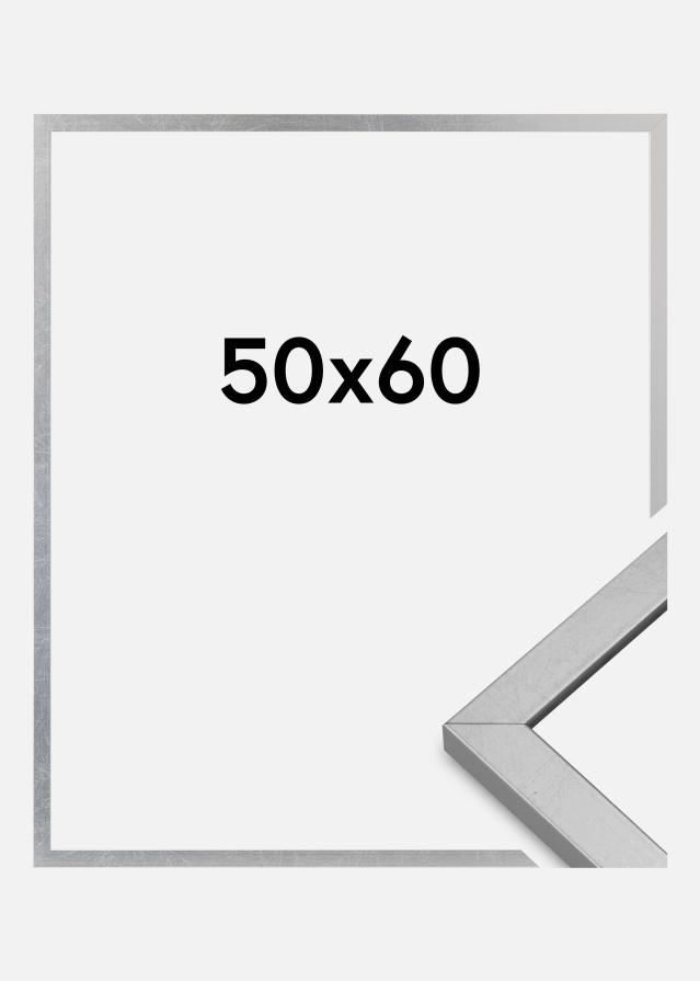 Moldura Minerva Vidro acrílico Prateado 50x60 cm