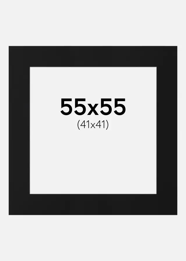 Passe-partout Preto Padrão (Bordo interior branco) 55x55 cm (41x41)