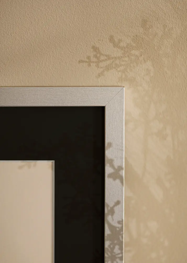Moldura Selection Prateado 15x20 cm - Passe-partout Preto 4x5 inches