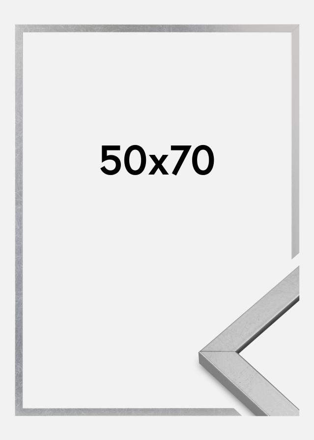 Moldura Minerva Vidro acrílico Prateado 50x70 cm