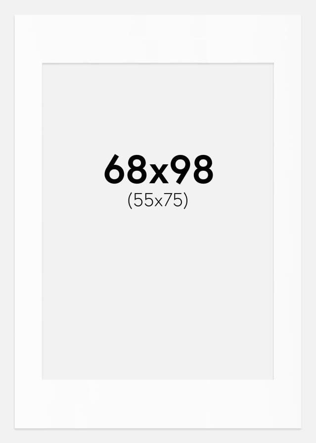 Passe-partout Branco Padrão (Bordo interior branco) 68x98 cm (55x75)