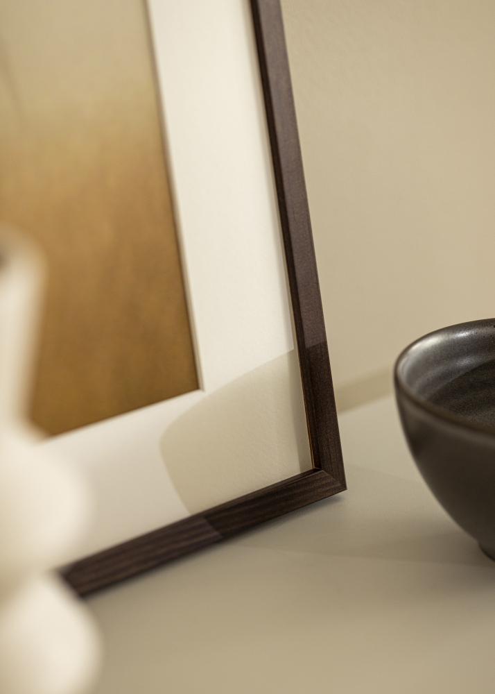 Moldura E-Line Vidro acrílico Nogueira 50x50 cm