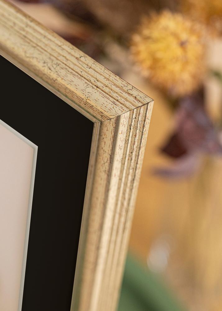 Moldura Västkusten Prateado 70x100 cm - Passe-partout Preto 62x93 cm