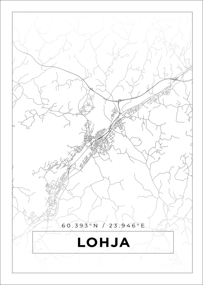 Mapa - Lohja - Cartaz Branco