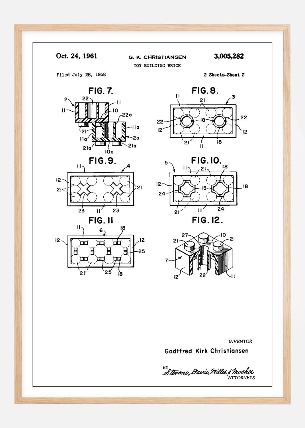 Product Image for Patent Print - Lego Block II - White Póster (21x29.7 cm (A4))