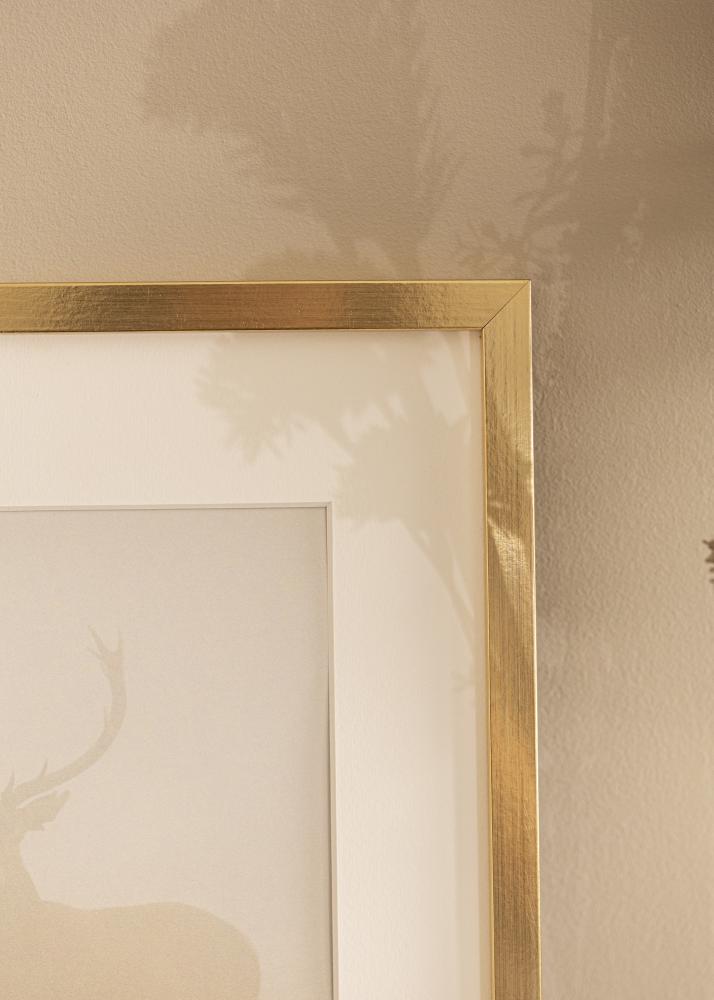 Moldura Trendy Dourado 13x18 cm - Passe-partout Branco 9x12 cm