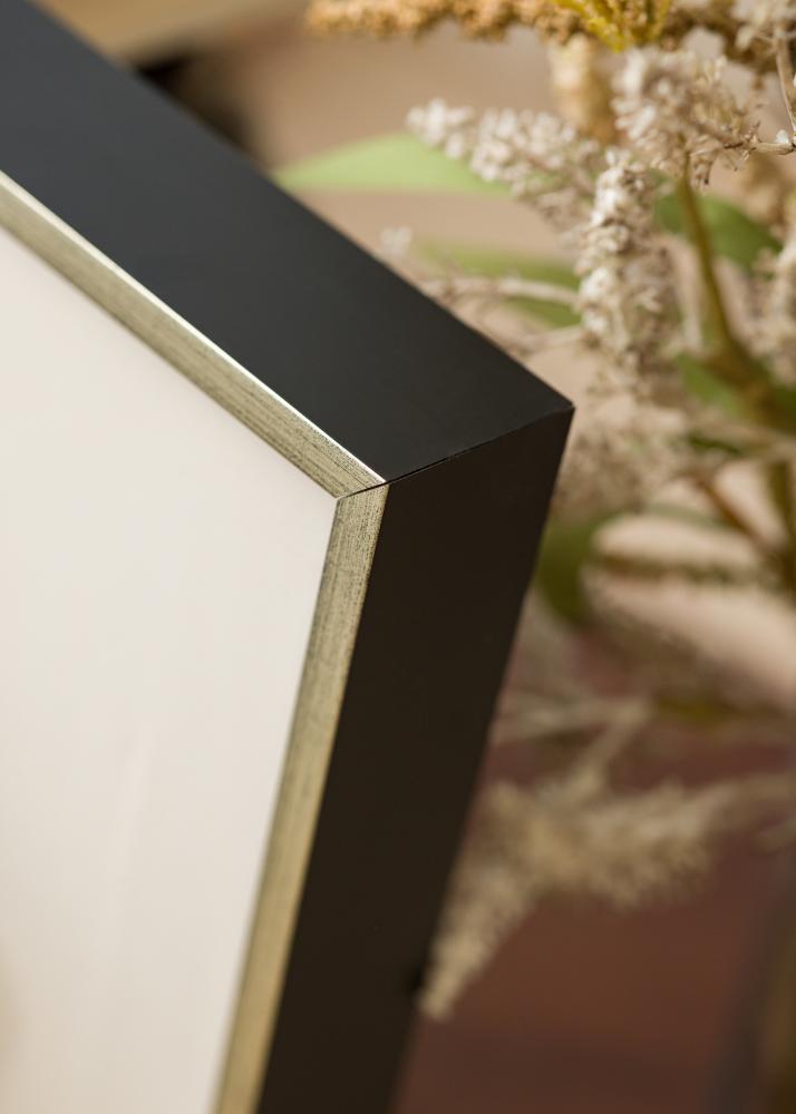 Ra Moldura para Tela Preto/Prateado - Medida à escolha