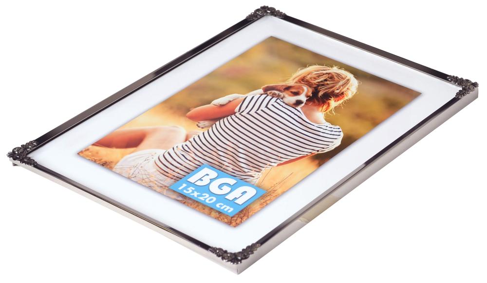 Moldura Rosen Metálico Prateado 20x25 cm