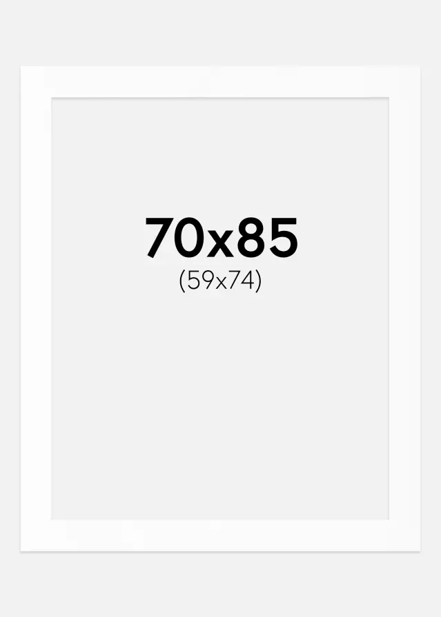 Passe-partout Branco Padrão (Bordo interior branco) 70x85 cm (59x74)