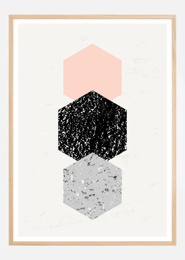 Abstract Hexagons Póster