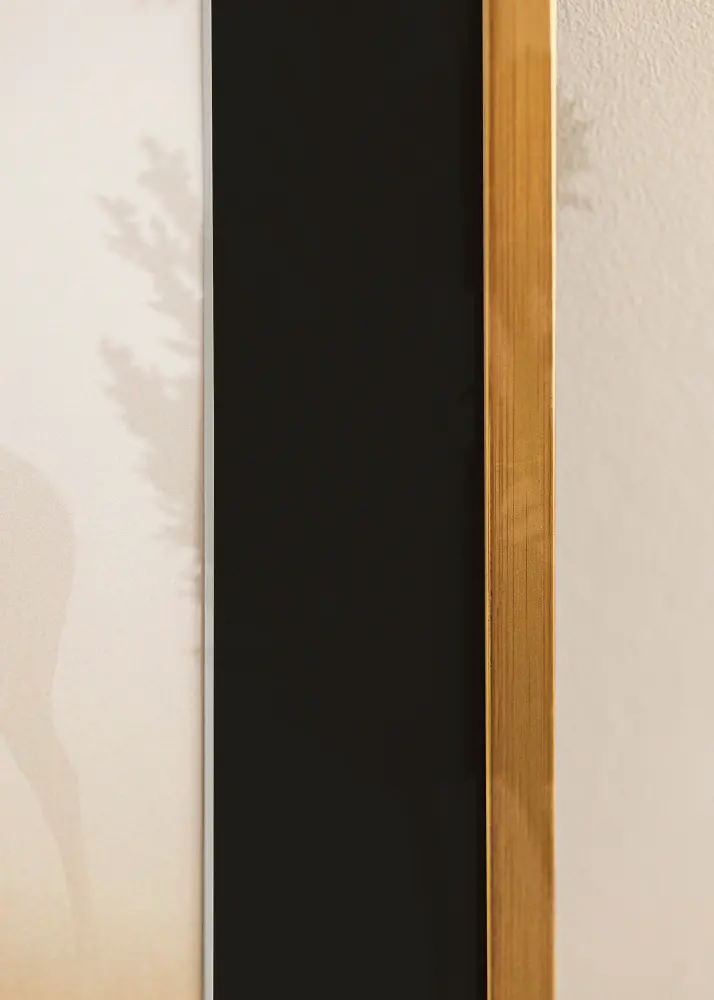 Moldura Edsbyn Dourado 40x50 cm - Passe-partout Preto 29,7x42 cm (A3)