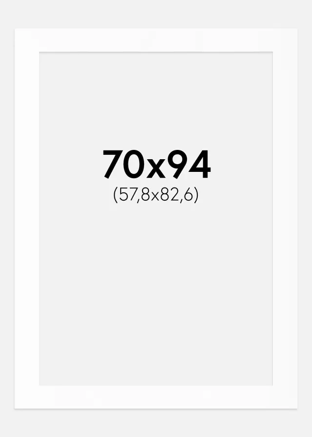 Passe-partout Branco Padrão (Bordo interior branco) 70x94 cm (57,8x82,6)