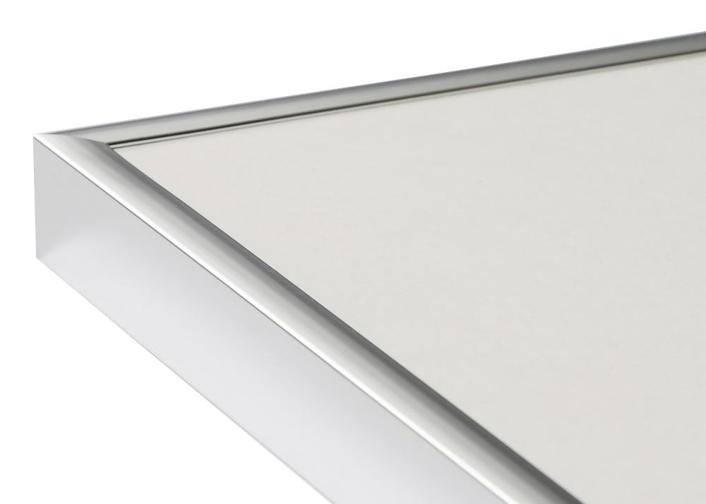 Moldura Póster Frame Aluminum Prateado 70x100 - Passe-partout Preto 59,4x84 cm