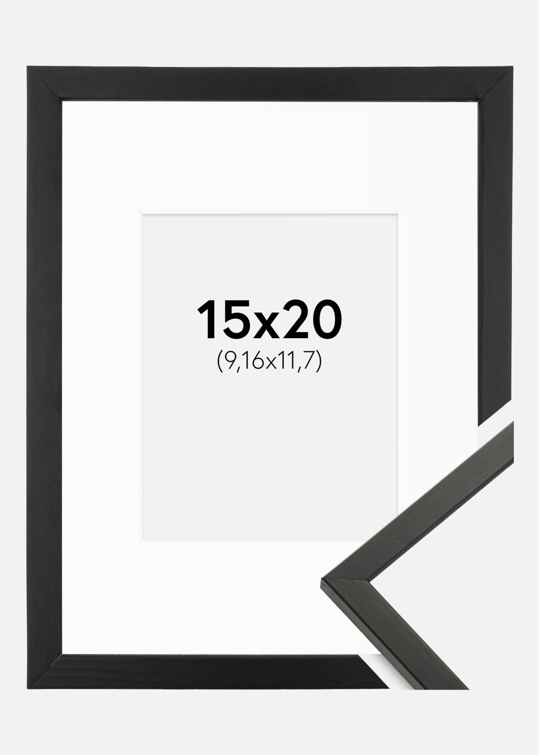 Product Image for Moldura Galant Preto 15x20 cm - Passe-partout Branco 4x5 inches