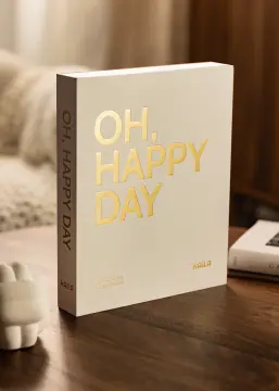 KAILA OH HAPPY DAY Creme - Coffee Table Photo Álbum (60 Preto Páginas)