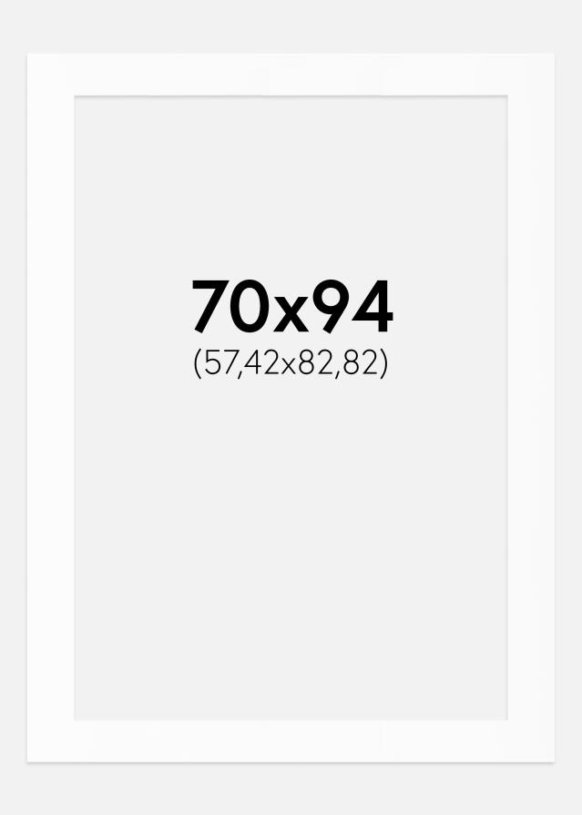 Passe-partout Branco Padrão (Bordo interior branco) 70x94 cm (57,42x82,82)