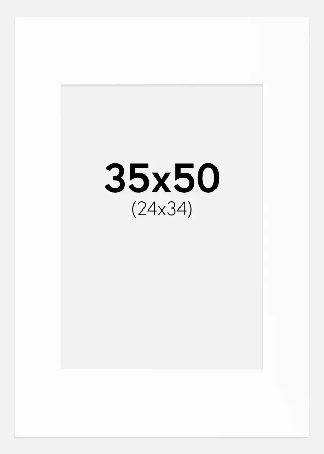 Passe-partout Canson Branco (Bordo interior branco) 35x50 cm (24x34)