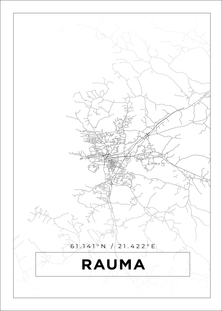 Mapa - Rauma - Cartaz Branco