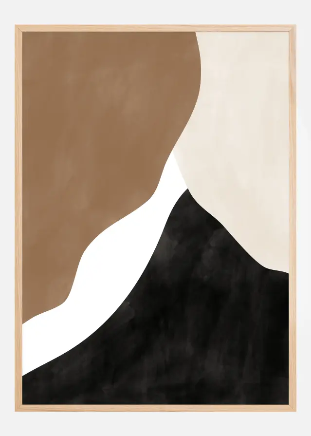 Abstract Beige and Brown Art No.1 Póster