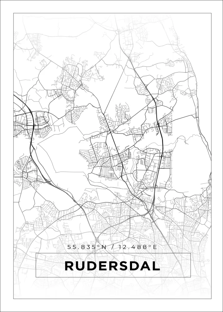 Mapa - Rudersdal - Cartaz Branco