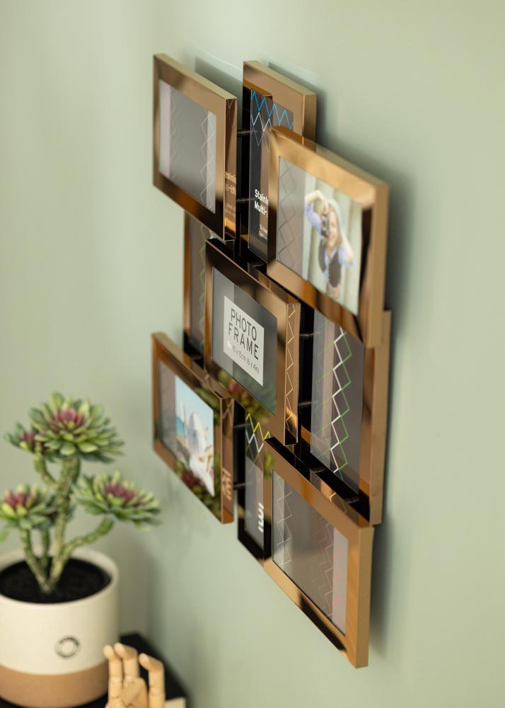 Stainless Steel Conjunto de molduras Ouro rosado - 9 Fotografias