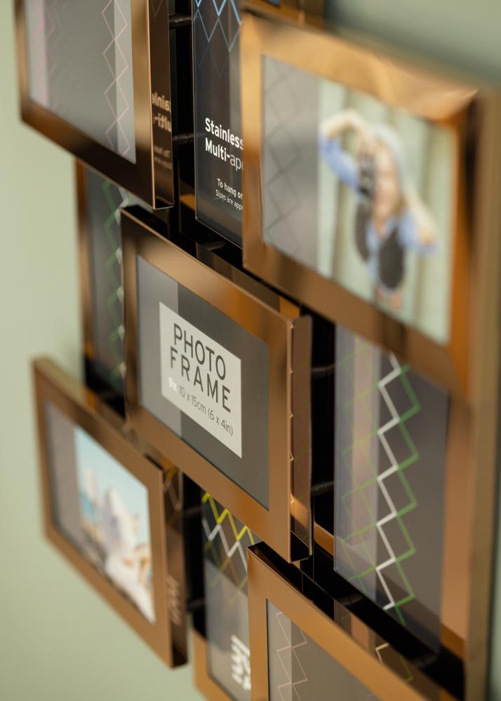 Stainless Steel Conjunto de molduras Ouro rosado - 9 Fotografias