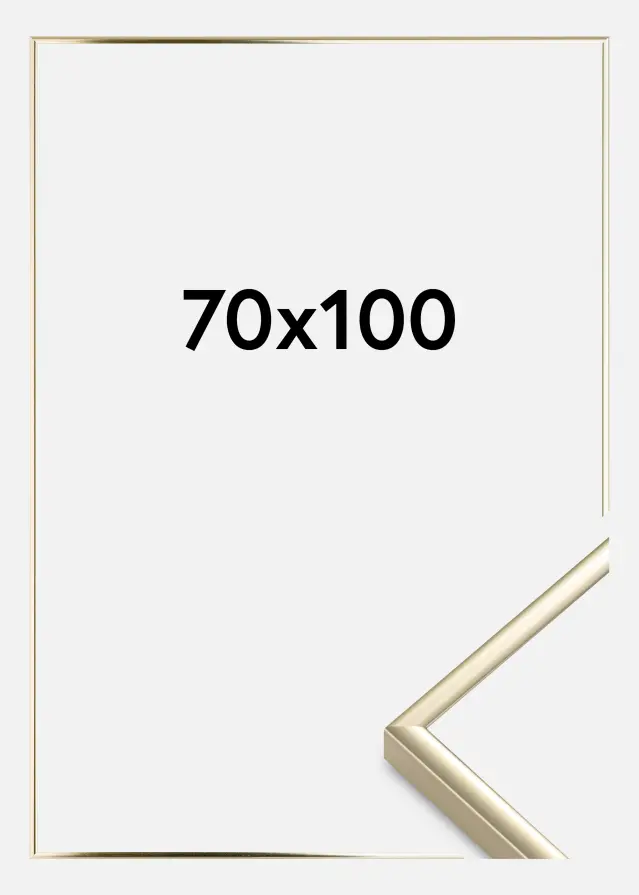 Moldura Alumínio Vidro acrílico Brilhante Dourado 70x100 cm