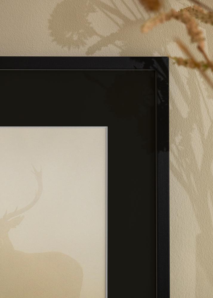 Moldura Edsbyn Preto 20x30 cm - Passe-partout Preto 15x21 cm (A5)