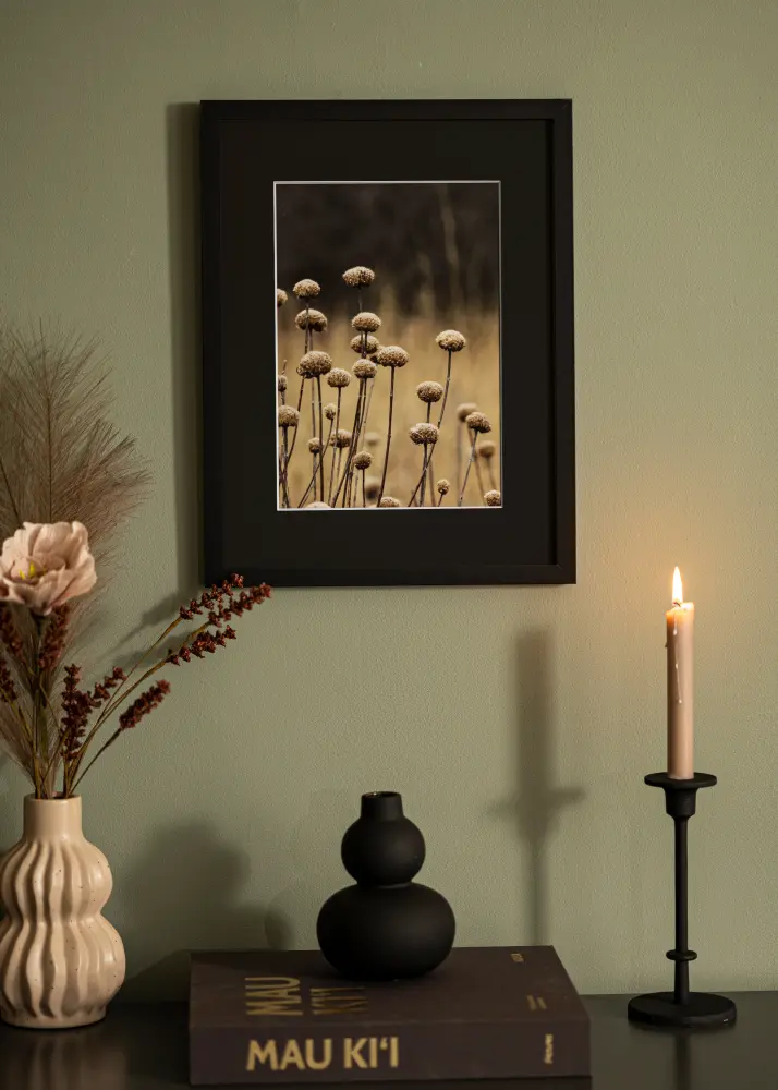 Moldura Selection Preto 40x60 cm - Passe-partout Preto 30x50 cm