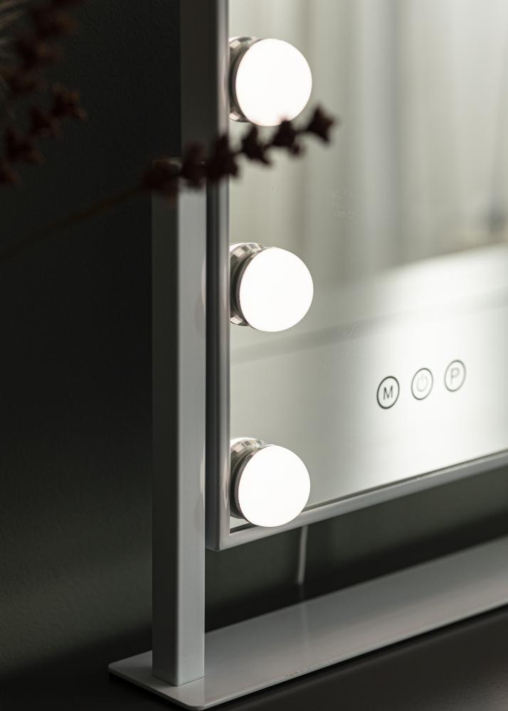 KAILA Espelho para toucador Hollywood 9 Branco 25x30 cm