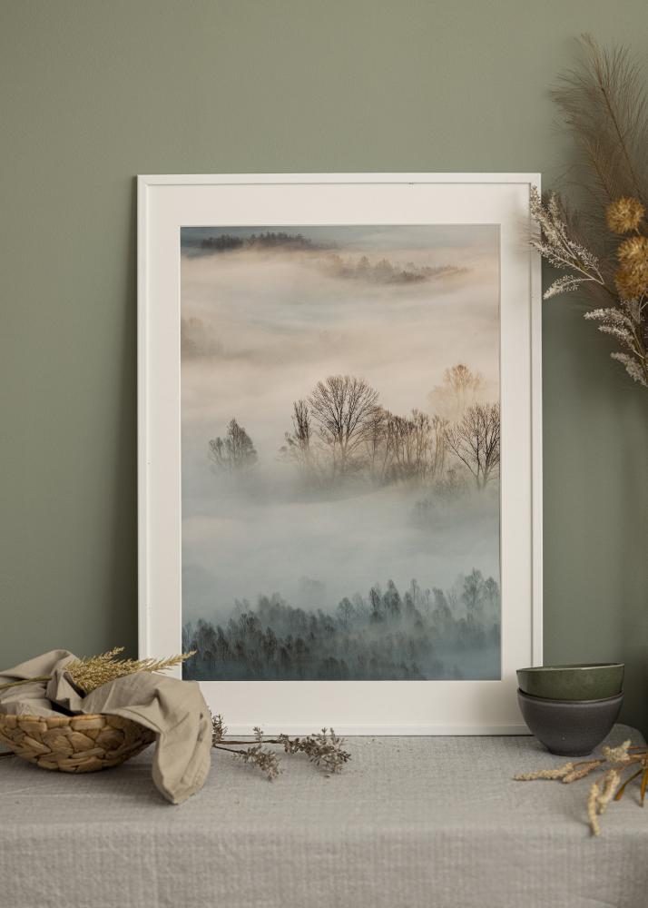 Moldura Kaspar Branco 50x70 cm - Passe-partout Branco 16x24 inches