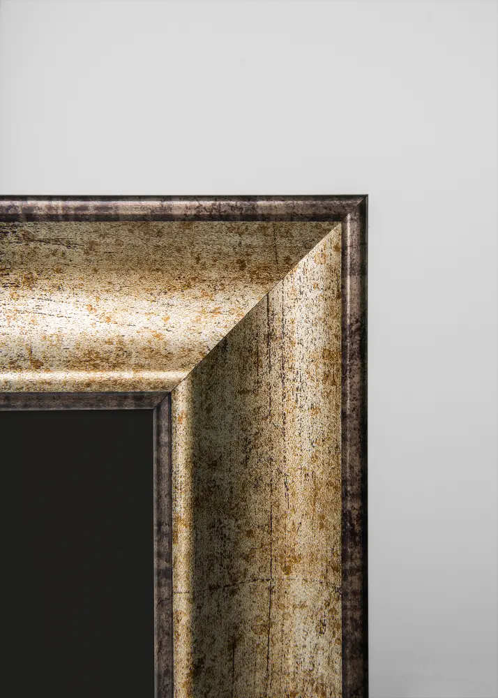 Moldura Saltsjöbaden Ouro antigo 45x60 cm - Passe-partout Preto 12x18 inches