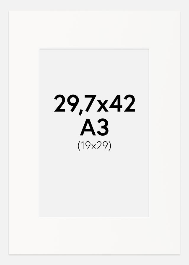 Passe-partout Offwhite (Bordo interior branco) 29,7x42 cm (19x29)