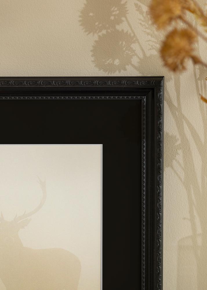 Moldura Abisko Preto 40x50 cm - Passe-partout Preto 27x35 cm